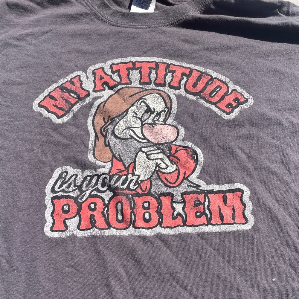 Disney Short Sleeve Tee grey with Red and White Graphic mens large